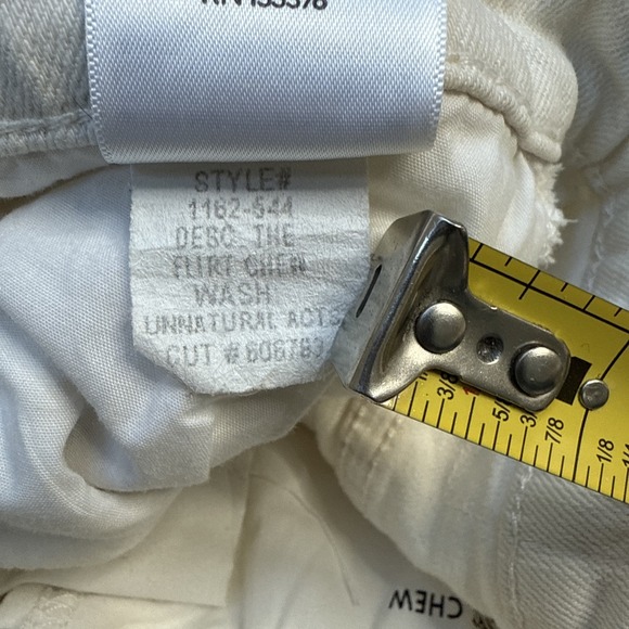 Mother Jeans Womens 29 Ivory Flirt Chew Unnatural Acts Mid Rise Distressed - Picture 8 of 14